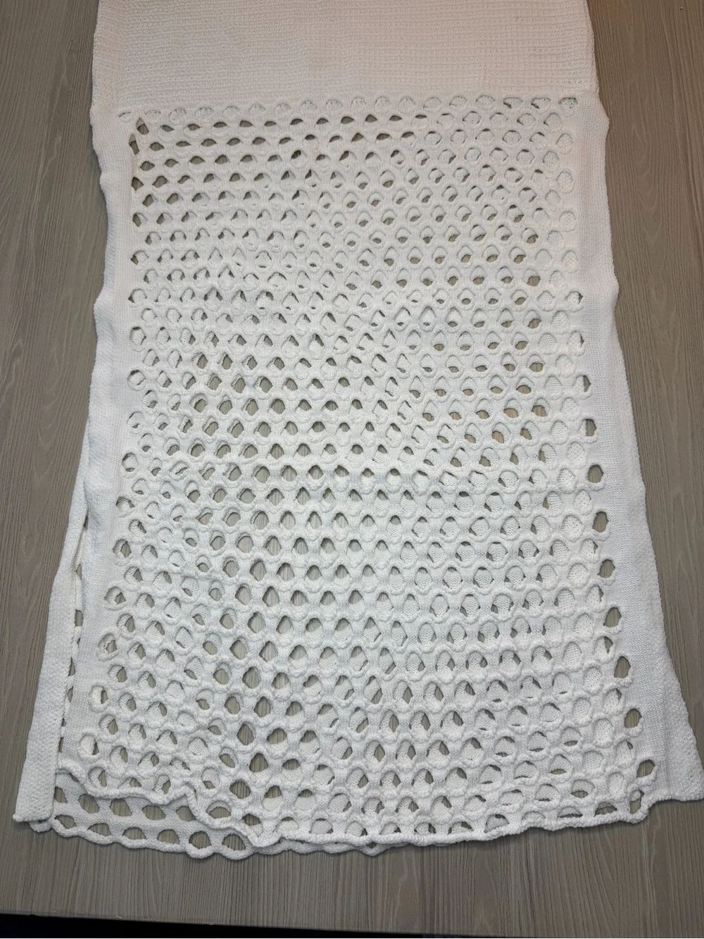 Vintage Style White Crochet Maxi Dress Y2K Boho Chic Festival Summer Medium - Picture 7 of 8